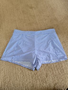 Sea Level Australia Blue & White Striped Women’s Swim Bottoms Shorts, Size 12